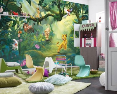 KOMAR  Papier Peint de Photo, 368cm x 254cm, Roi Lion Jungle