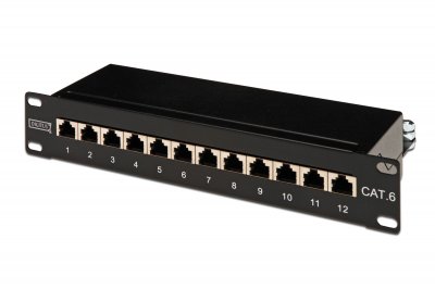 GENERIQUE KOMELEC Panneau de brassage ethernet rj45 12 ports 10' 1u rackable cat6 blind&eacute; 