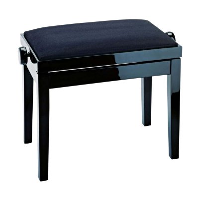 K&M Konig & Meyer 13901 banquette piano noir brillant avec assise en velours noir
