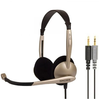Koss CS100 - Micro-casque - sur-oreille - filaire - noir, blanc