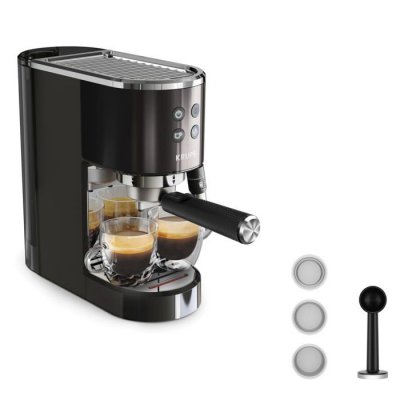 KRUPS  EspressoVirtuoso+ XP444G Machine &agrave; expresso noir avec embout de mousseur &agrave; lait