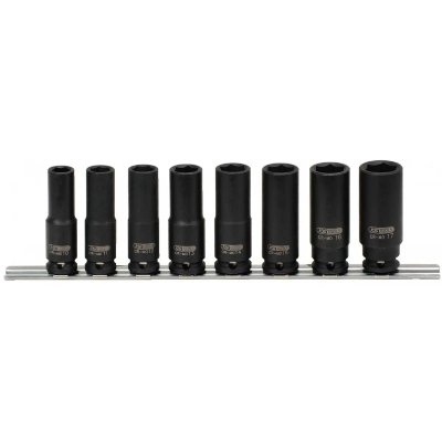 KS TOOLS  3/8"" jeu de douilles &agrave; chocs 6 pans, longues, 8 pcs
