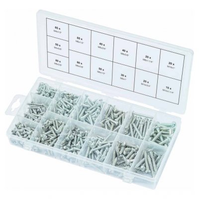 KS TOOLS  Assortiment de vis &agrave; t&ecirc;te sph&eacute;rique 550pcs M4x1/2""-M10x1 1/4