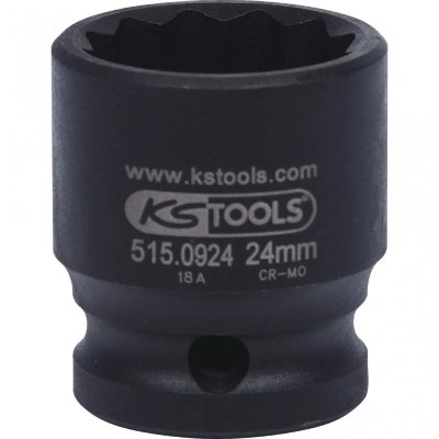 KS TOOLS  - Douille &agrave; chocs courte 12 pans 1/2 24 mm - 515.0924