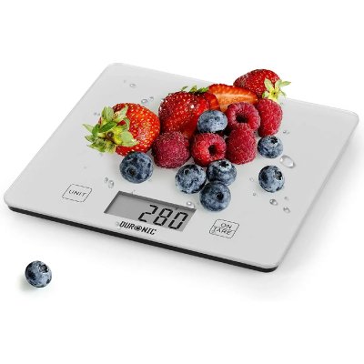 DURONIC Ks1080 balance de cuisine num&eacute;rique avec surface en verre de 18 cm de diam&egrave;tre- 5 kg