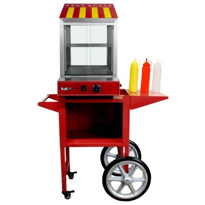 MONSTERSHOP Kukoo KuKoo Cuiseur Vapeur pour Hot Dog avec Chariot Assorti