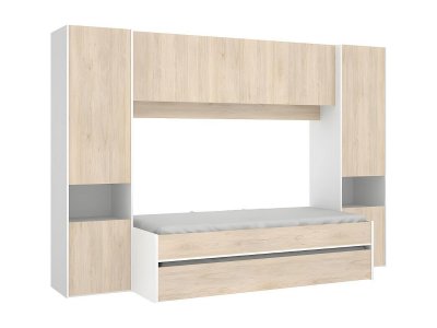 VENTE UNIQUE KWAI Lit gigogne enfant avec multiples rangements - 90 x 190 cm