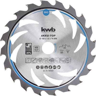  KWB - 586154 Lame de scie circulaire au carbure 184 x 16 x 1.2 Nombre de dents: 24 1 pc(s) Y760822