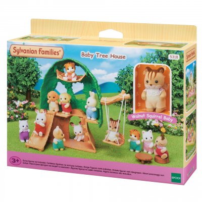 SYLVANIAN FAMILIES La cabane et bebe ecureuil roux