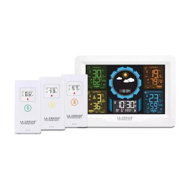 LA CROSSE TECHNOLOGY  - WS6304 Station m&eacute;t&eacute;o color&eacute;e 3 capteurs - Blanc