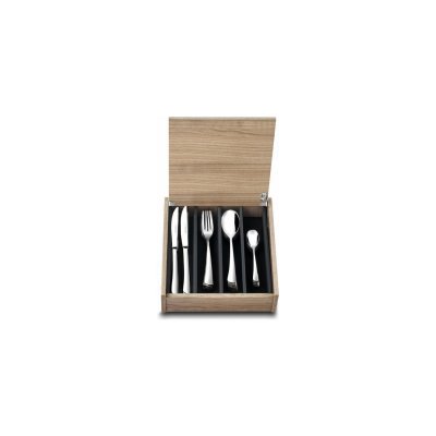 LA TABLE D'ALBERT M&eacute;nag&egrave;re 48 pces Inox ELEGANCE - coffret en bois