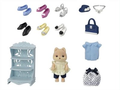 SYLVANIAN FAMILIES La valisette de mode  Grande s&oelig;ur chien Caramel