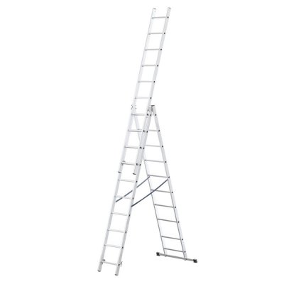 MONMOBILIERDESIGN LAD Echelle transformable en aluminium 3 plans 10 marches