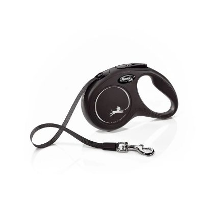 FLEXI Laisse &agrave; enrouleur sangle  New Classic Taille S noir