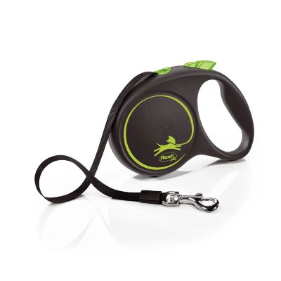 FLEXI Laisse Black Design L Tape 5m black/ green  FU32T5-251-S-CG