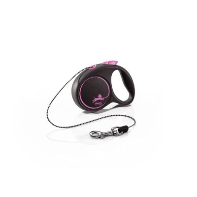 FLEXI Laisse Black Design XS Cord 3m black/ pink  FU02C3-251-S-CP