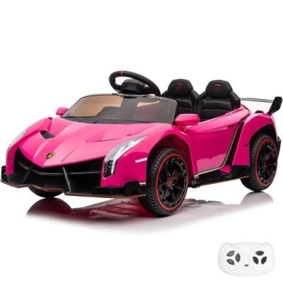 VROOOMY Lamborghini Veneno - Voiture Electrique Pour Enfants - 12v - 1 &Agrave; 6 Ans - Rose