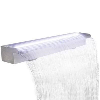 VIDAXL Lame d'eau rectangulaire &agrave; LED 90 cm en acier inoxydable pour piscine