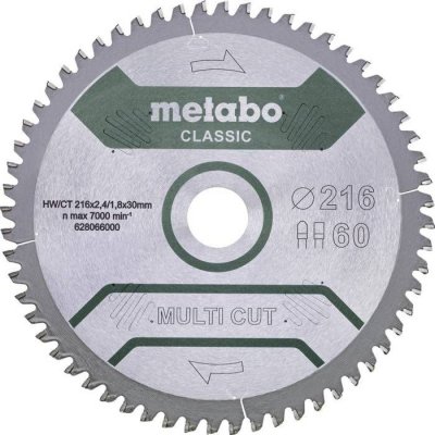 METABO Lame de scie multi cut - classic, 254 x 2,6 / 1,8 x 30, 5&deg;neg. 
