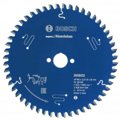 BOSCH Lame scie circulaire Expert Alu  52 dents 160x20x2,2/1,6 mm - 2608644094