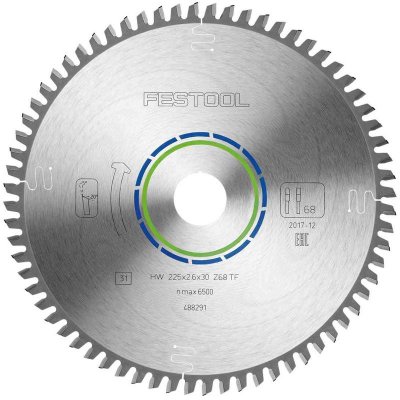 FESTOOL Lames de scie circulaire sp&eacute;ciales 225x2,6x30 TF68  488291