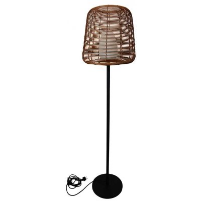 LUMISKY Lampadaire ext filaire TALL BOHEME Bois fonc&eacute; Polyrotin H150CM