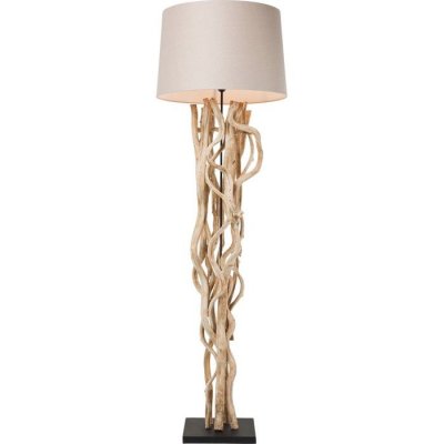KARE Lampadaire LED Scultra en bois naturel