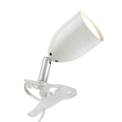 BRILLIANT Lampe &agrave; pince LED moderne LEO, blanche