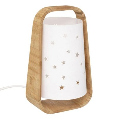 ATMOSPHERA Lampe &agrave; poser enfant ""&eacute;toiles ajour&eacute;es"" 26cm blanc