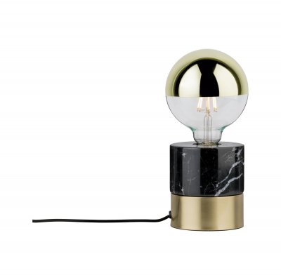 PAS DE MARQUE Lampe &agrave; poser Vala - 20W - E27 - Sans ampoule - Dimmable - Marbre noir/Laiton