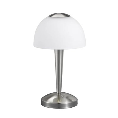 TRIO Lampe &agrave; poser ventura led touch nickel et verre blanc &oslash;15 cm  lighting