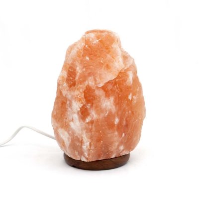 BIOELEMENTS LAMPE CRISTAL DE SEL 4-7 kg avec socle en bois