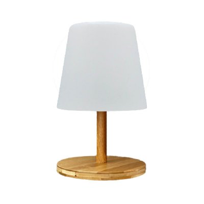 LUMISKY Lampe de table sans fil LED Bois naturel Bois clair H25CM
