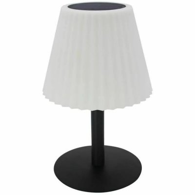 LUMISKY Lampe de table solaire 2 en 1 LADY SPIKE BOUFFANT Blanc Acier H62cm