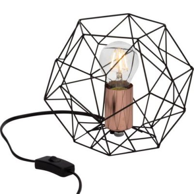 BRILLIANT Lampe e27 max 60W m&eacute;tal cuivre, noir,  Synergie