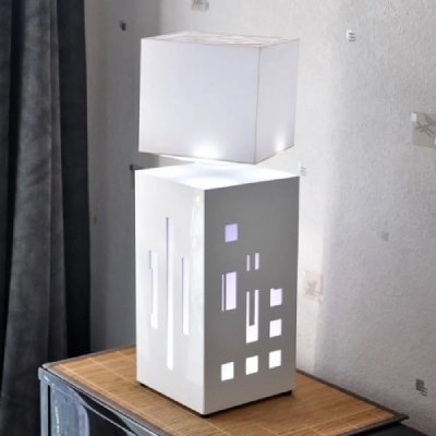 MAGNETICLAND Lampe led en l&eacute;vitation megapolite cityline blanche