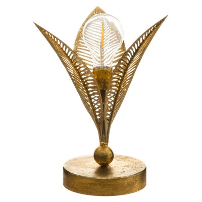 ATMOSPHERA Lampe led Feuille en m&eacute;tal dor&eacute; 24.5 cm - Dor&eacute; - 