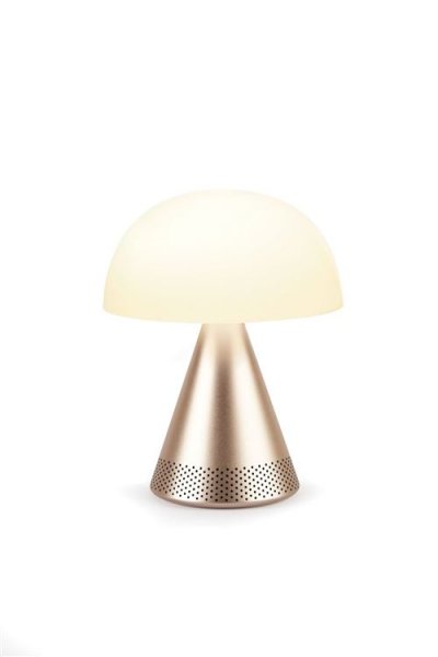 LEXON Lampe LED portable avec enceinte sans fil Bluetooth  Mina L Audio LH76MD Or