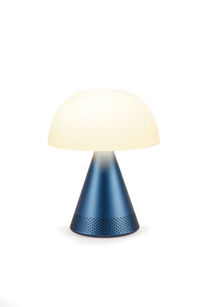 LEXON Lampe LED portable avec enceinte sans fil Bluetooth  Mina L Audio LH76MDB Bleu fonc&eacute;