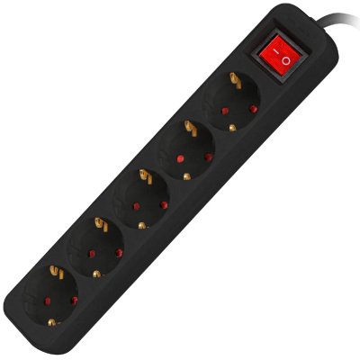 LANBERG  3 M Power Strip 5 Outlets With Switch Noir