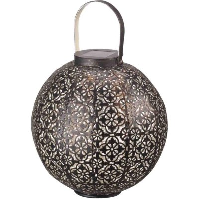 SMART GARDEN Lanterne solaire LED en m&eacute;tal forme globe hauteur 33cm Damsque