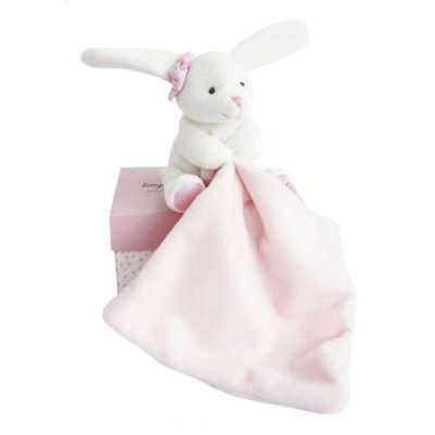 DOUDOU ET COMPAGNIE Lapin Mouchoir Rose Multicolore 