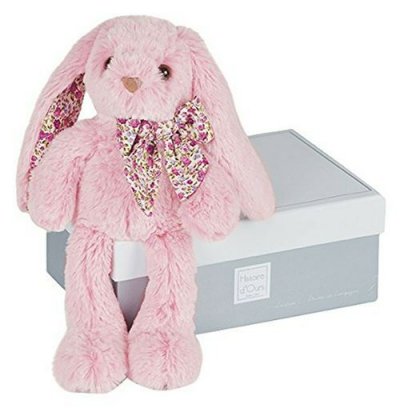 HISTOIRE D OURS Lapin rose 25 cm - Les copains C&acirc;lins