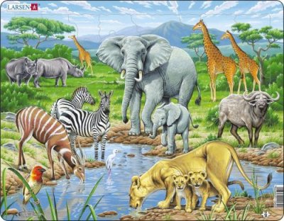 LARSEN  puzzle Puzzle Maxi Afrikaanse savanne65 pi&egrave;ces