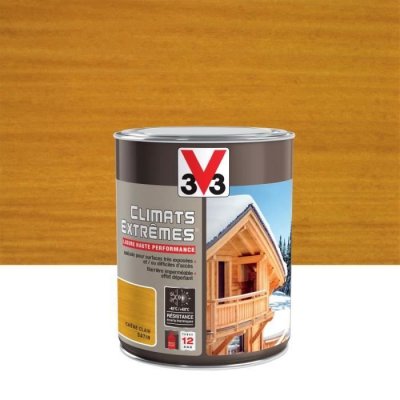 V33 Lasure Climats extr&ecirc;mes&reg; 12 ans ch&ecirc;ne clair satin&eacute; 1 l - 