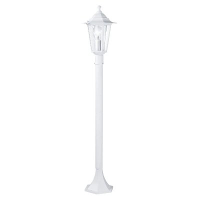 EGLO LATERNA-Borne d'ext&eacute;rieur M&eacute;tal & Verre H100cm Blanc 