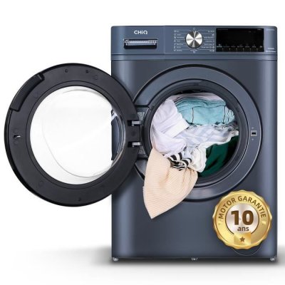 CHIQ Lave-linge CFL80-14586IM3X-8kg-1400 tr/min-Largeur 52cm-54L-Moteur inverseur-One touch-Lavage rapide