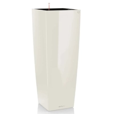 LECHUZA  40 Premium Cubico Alto-Blanc brillant