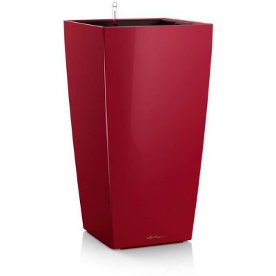  LECHUZA Cubico Premium 40 - kit Complet, Rouge Scarlet Brillant 75 cm