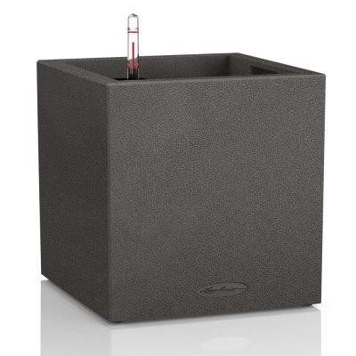 LECHUZA  jardini&egrave;re canto stone 30 low all-in-one noir graphite